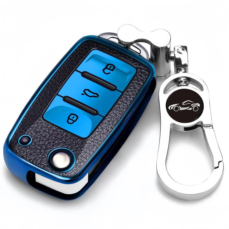1 Count Key Protector for Volkswagen for VW for Magotan for MK6 for Passat for Touran for Bora for Golf 4 3 5 6 for Tiguan for Jetta for Lavida for Skoda for Octavia, Car Key Case Cover, Car Key Accessory