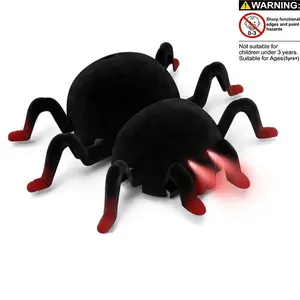 Remote Control Spider Crawling Toy, Wall Climbing Wolf Spider Toy, LED Eyes and Moving Legs, Dual Mode Spider Toy, Halloween Prank Gift