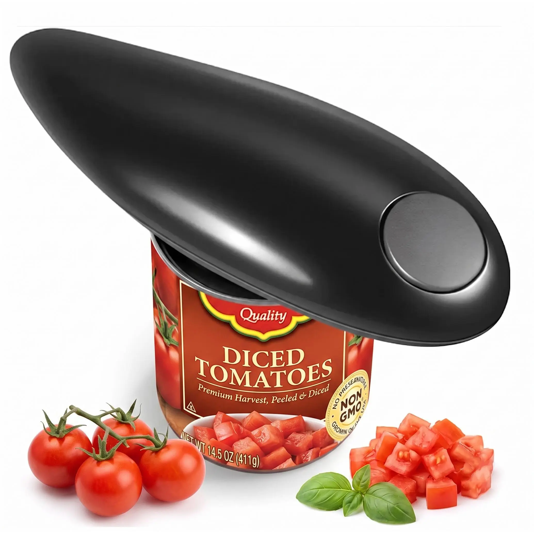 1-Touch Electric Can Opener - Automatic Hands-Free Smooth Edge Cutter, Easy Press Start for Arthritis & Weak Grip, Safety Food-Safe Lid Removal, Ideal Kitchen Gadget Gift for Seniors