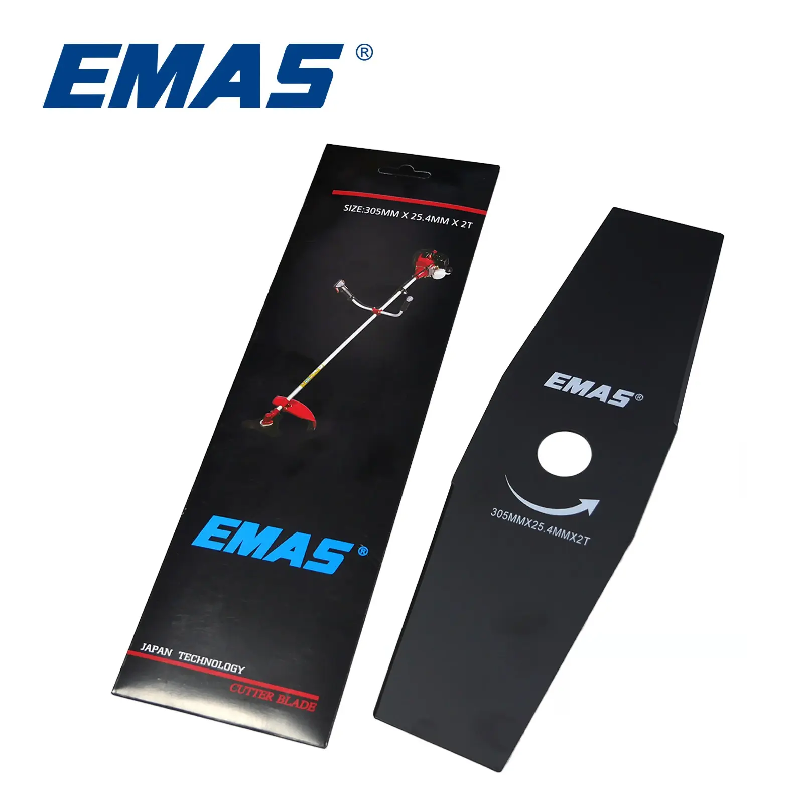 EMAS Brush Cutter 2T Blade 305MM×25.4MM Carbon Steel Trimmer Blade, Suitable for Gasoline Mowers Brush Cutters Lawn Trimmers Lawn Mower Blades