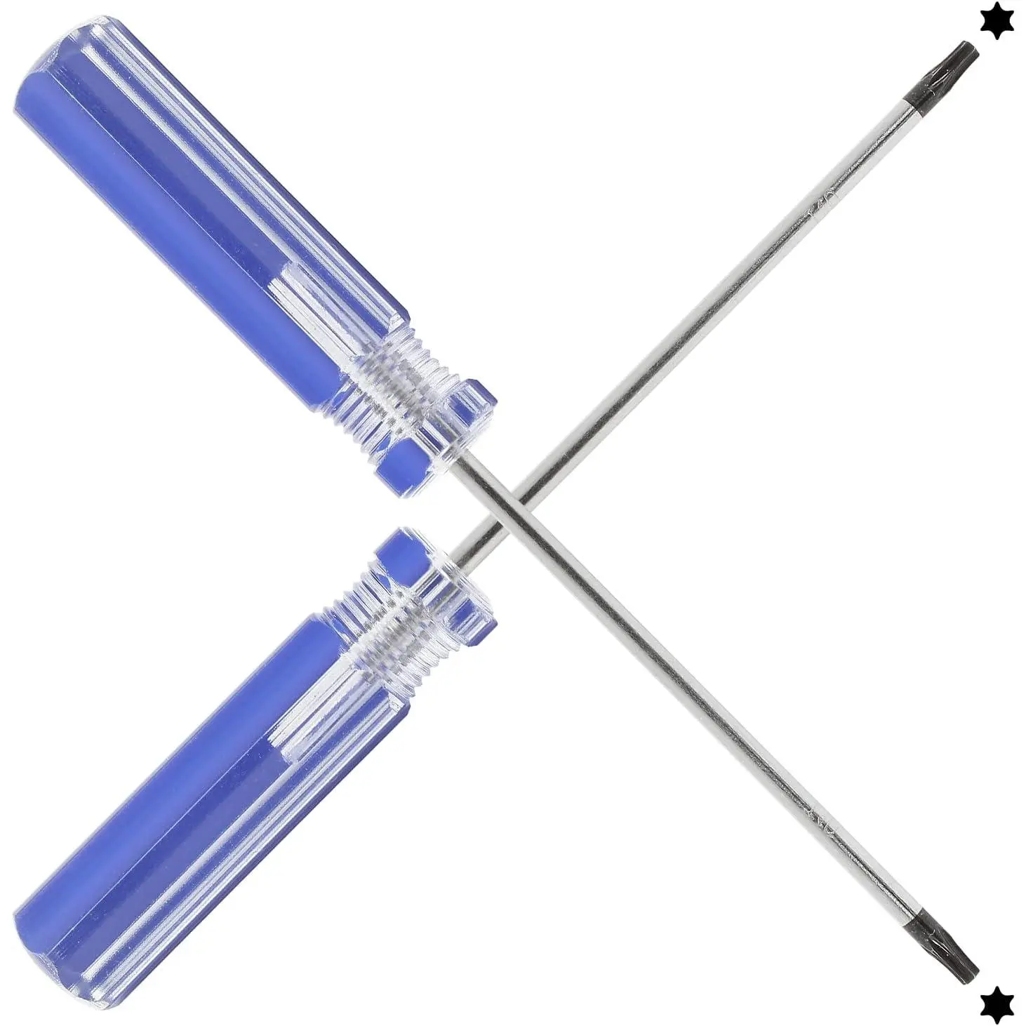 T10  Torx Screwdrivers, Clear Blue, 2 count, 3 Inch