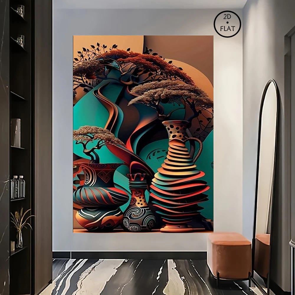Wooden Framed Canvas Painting African Art Poster Abstract Wall Art for Home Decor High Quality Canvas Prints for Living Room Bedroom Kitchen Office Cafe Decor Perfect Gift Ready to Hang Ornaments Artistic Photo