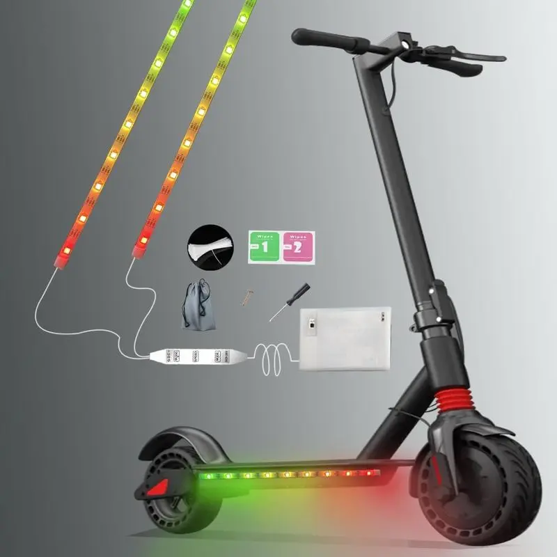 Outdoor sports 2 Strip Electric LED Bicycle Scooter Lights Night Cycling Colorful Lamp Waterproof Safety Skateboard Scooter Lights