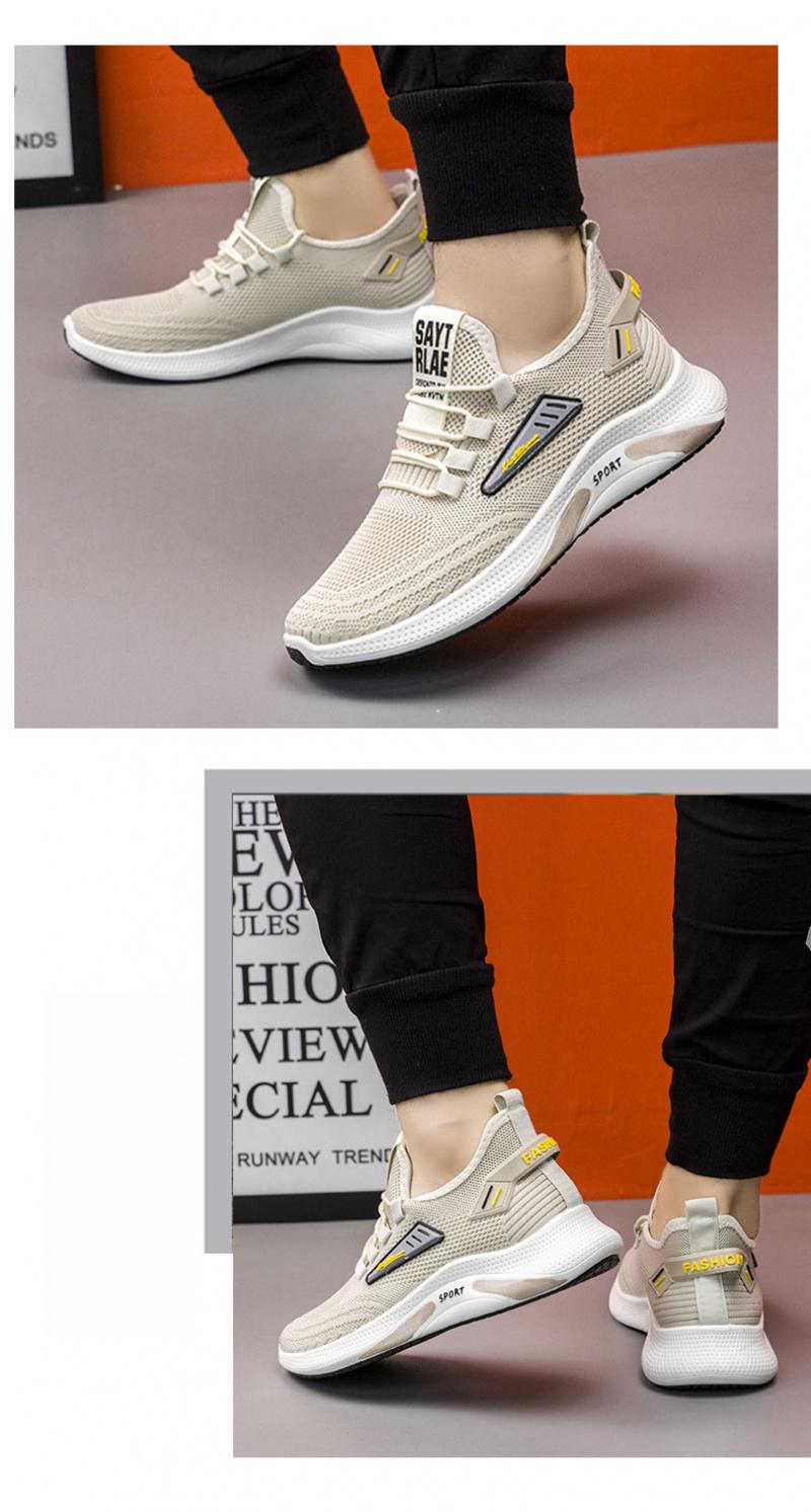 2026 Men's Sports Shoes Spring New Model Flyknit Mesh Casual Shoes Soft Sole Comfortable Running Shoes Trendy Unisex Shoes