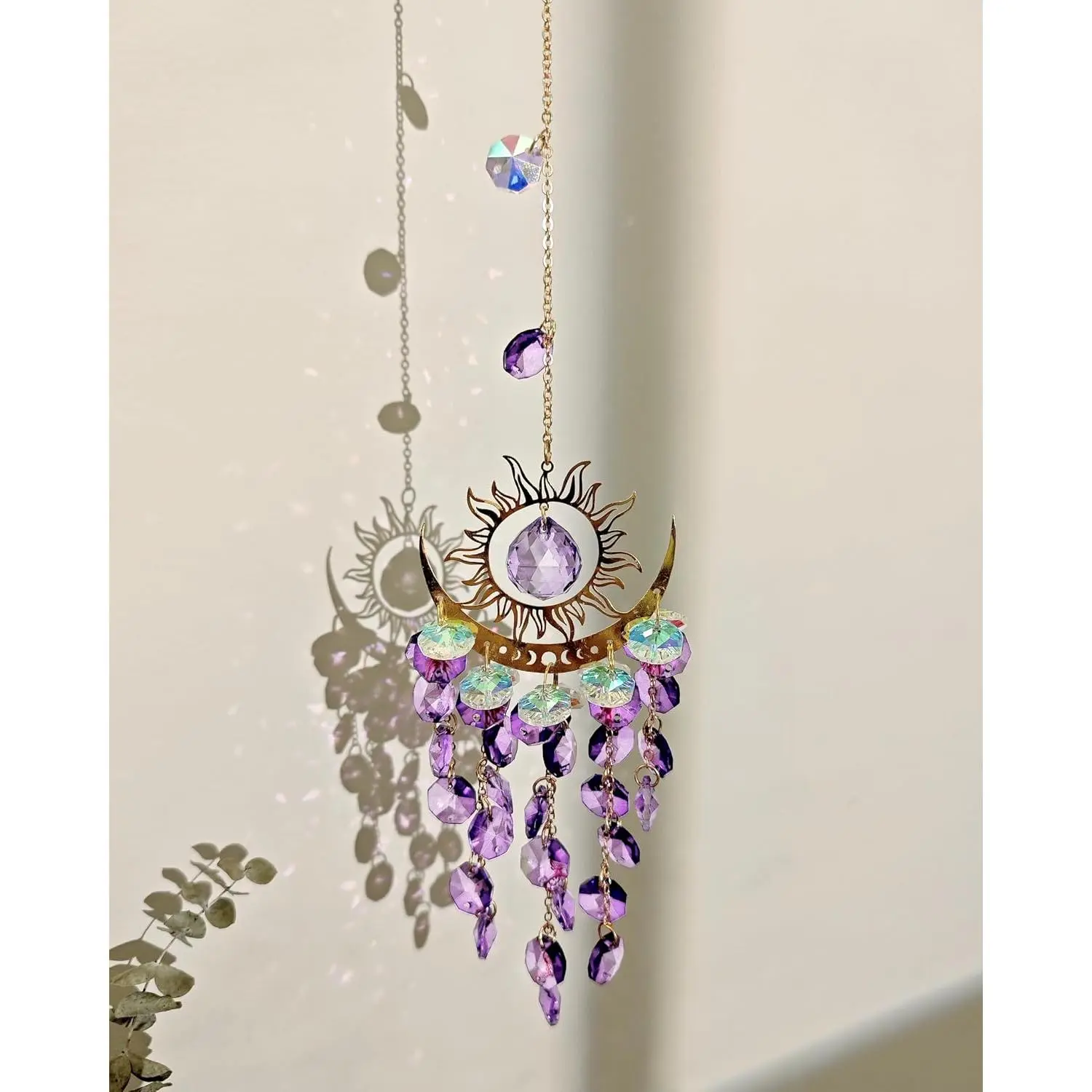 Prism Window Suncatcher  Indoor Celestial  Moon and Sun Catchers Rainbow Maker