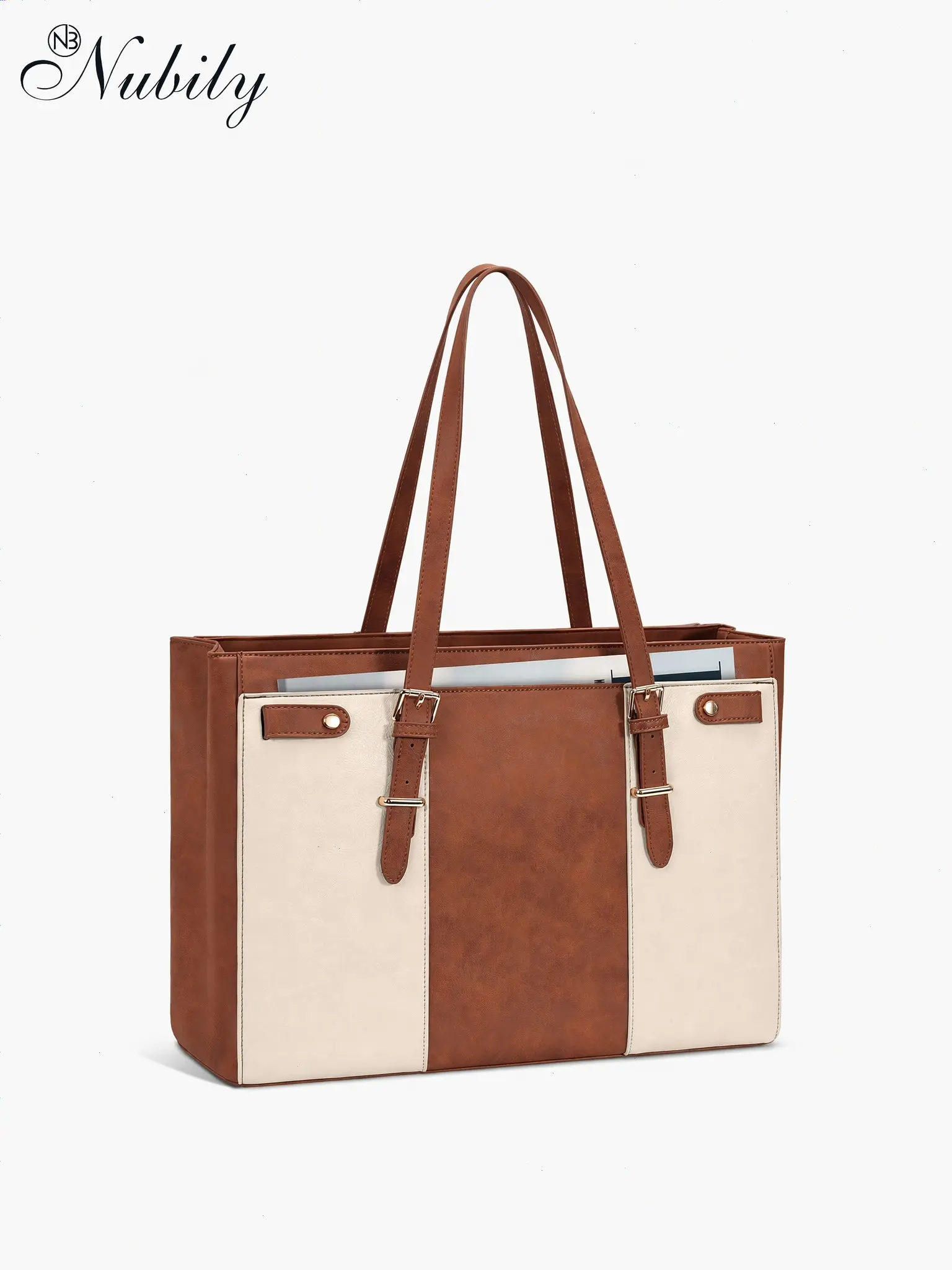 Women's 15.6 Inch Laptop Tote Bag, Padded Compartment, Anti-Theft Pocket, Office & Travel Handbag, Casual Shoulder Bag for Work, Casual Commuter Bag