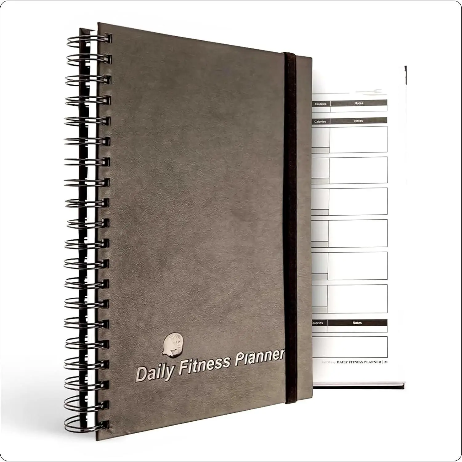 Daily Fitness Journal, Workout Planner &  Log Book 7x10 Inches |  , diet diary for men and women. Spiral bound weightlifting notebook,  guide to crush nutrition goals.