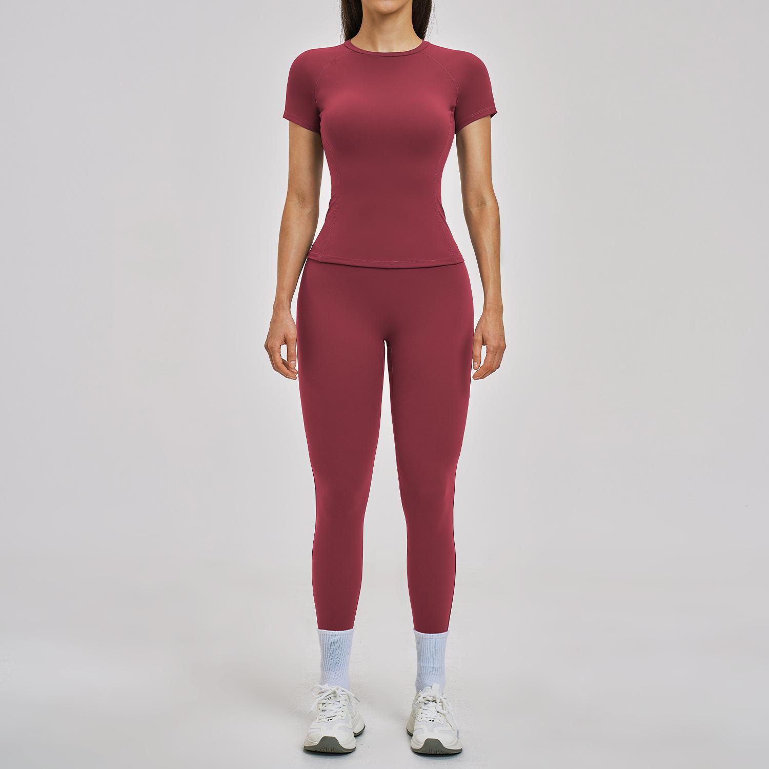 Premium Women's Workout Sets & Sweatpants Soft Brushed Fabric Crew Neck Yoga Suits High Stretch Slim Fit Pilates Outfits for Gym Training & Daily Wear