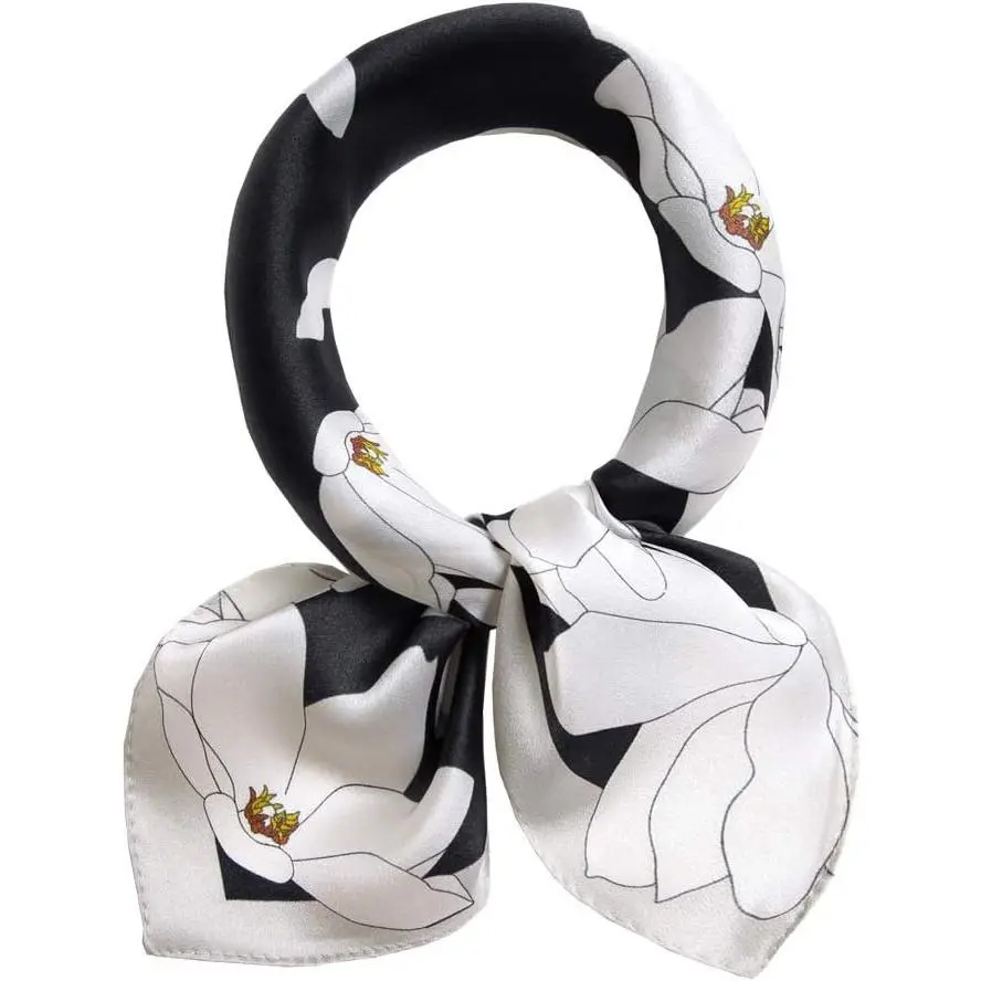 Unisex 100% Mulberry Silk Square Scarf - 21in Square Neckerchief, Multi-Size Options, Low Iron, Casual Wear, Do Not Bleach, Dry Clean, Avoid Snagging by Hard Objects, Gift-Packed Fashion Accessory