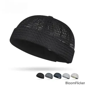 Breathable Wide Mesh Brimless Skullcap, Adjustable Elastic Docker Beanie Hat, Lightweight Cool Mesh Cabbie Cap, Summer Street Hip Hop Headwear For Casual Daily Outdoor Wear
