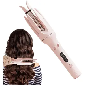 Professional Rotating Curling Iron, Anti-Scald Smart Hair Curler Wand, 4 Temp Settings | Easy Auto Curls & Waves for Beginners