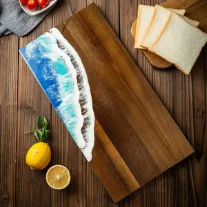 1pc Moonwood Resin Cutting Board, Kitchen Steak Bread Cheese Chopping Board, Non-Disposable, Harvested in China, Durable & Practical, Wooden Cutting Board