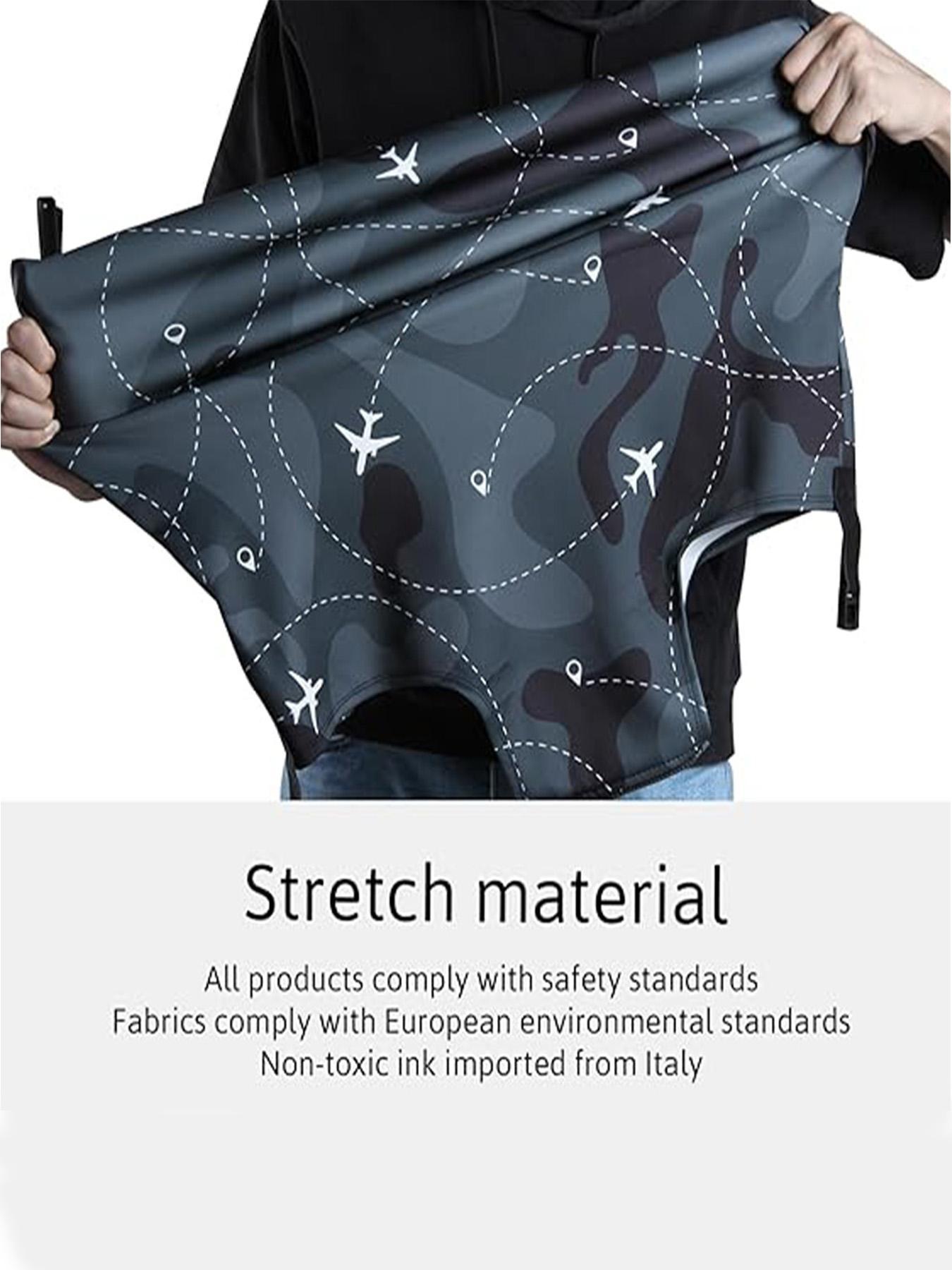 Floral & Letter Pattern Luggage Cover, Stretch Luggage Protector, Baggage Dust Case Cover, Travel Organizer for 18-32 Inch Suitcase