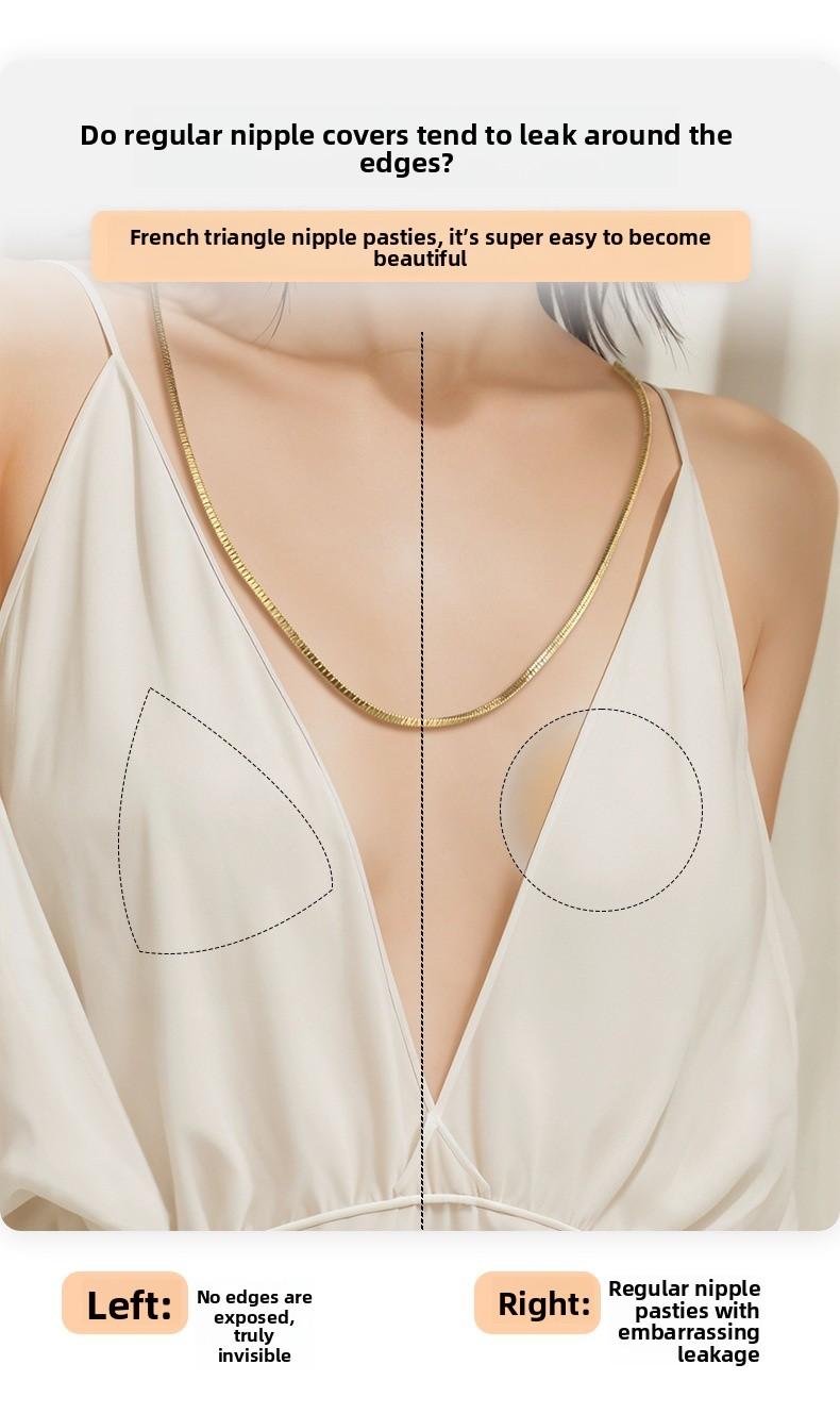Triangle Nipple Covers | Seamless No-Edge Lift Bra Inserts | 100x Reusable Invisible Coverage Triangle Nipple Covers | Seamless No-Edge Lift Bra Inserts | 100x Reusable Invisible Coverage