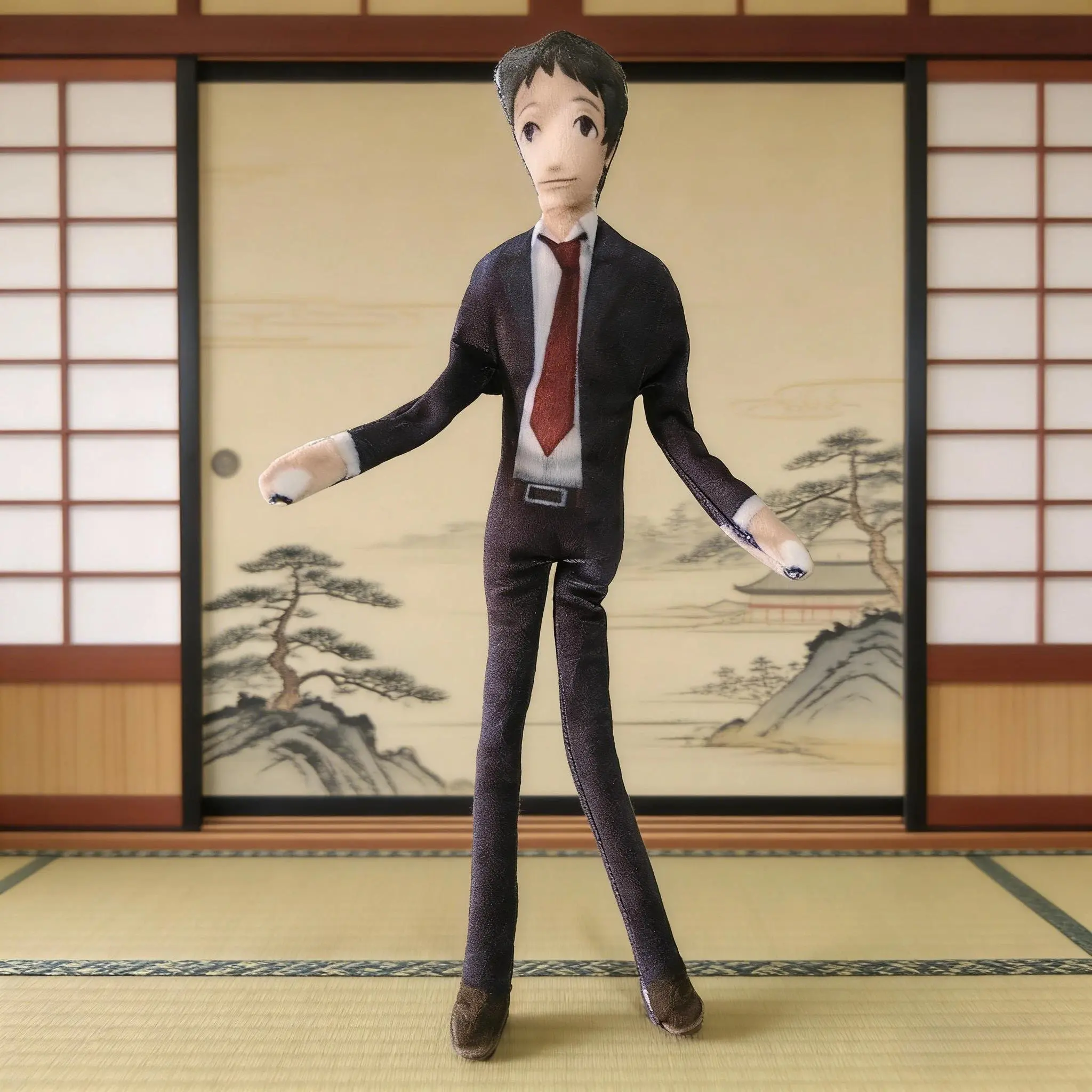 28cm Persona Tohru Adachi Poseable Skeleton Stuffed Animal, 2026 Hot Anime Game Collectible Doll, Kawaii Cartoon Soft Toy for Room, House Decoration (Suitable for 12 Years Above)