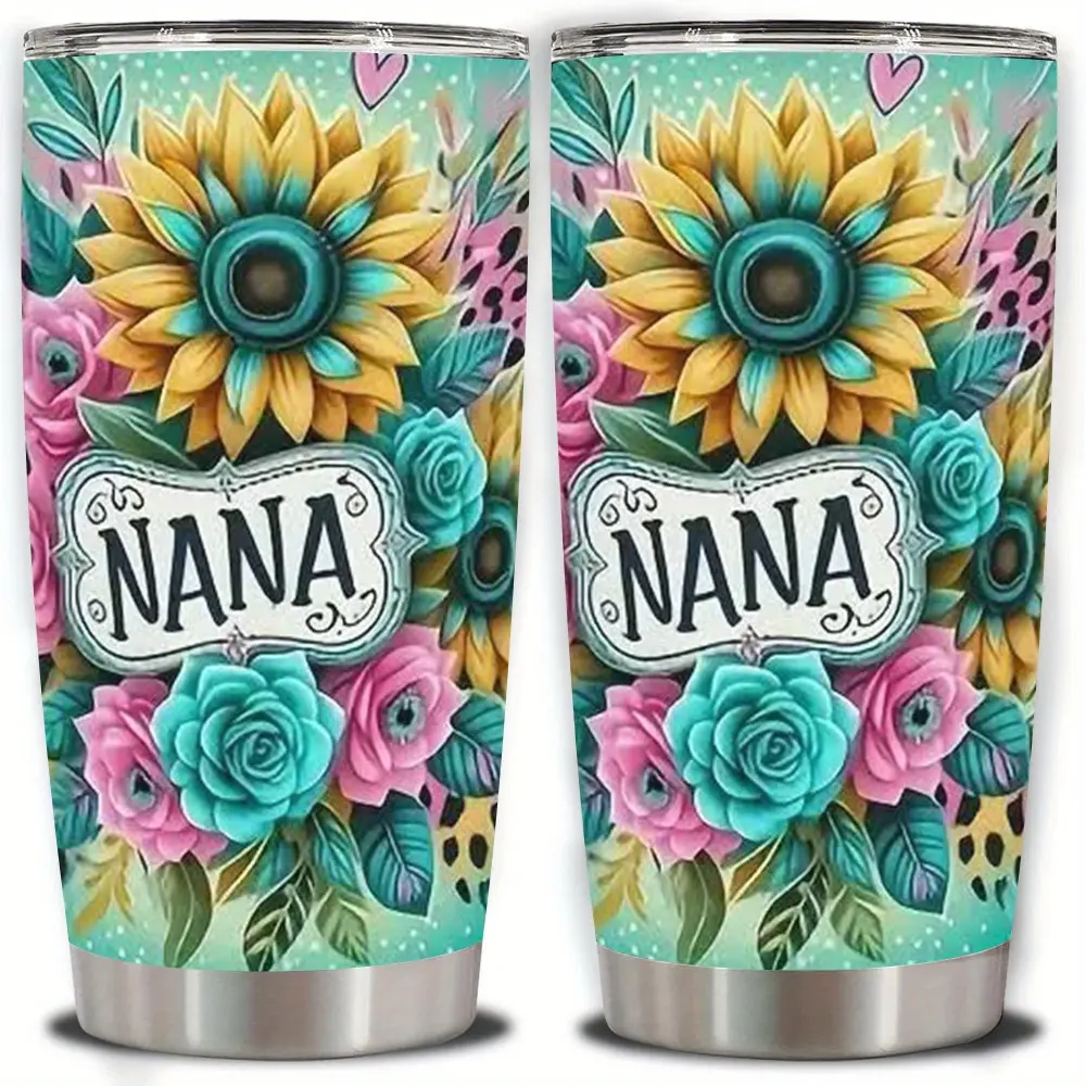 20 oz Stainless Steel Insulated Cup with a Flower Petal Design, Double-Wall Vacuum Insulation for Keeping Drinks Hot or Cold, Perfect for the Office, Camping, and Dining Out—A Stylish Beverage Container for Mom, Grandma, Sisters, Lovers, and Partners