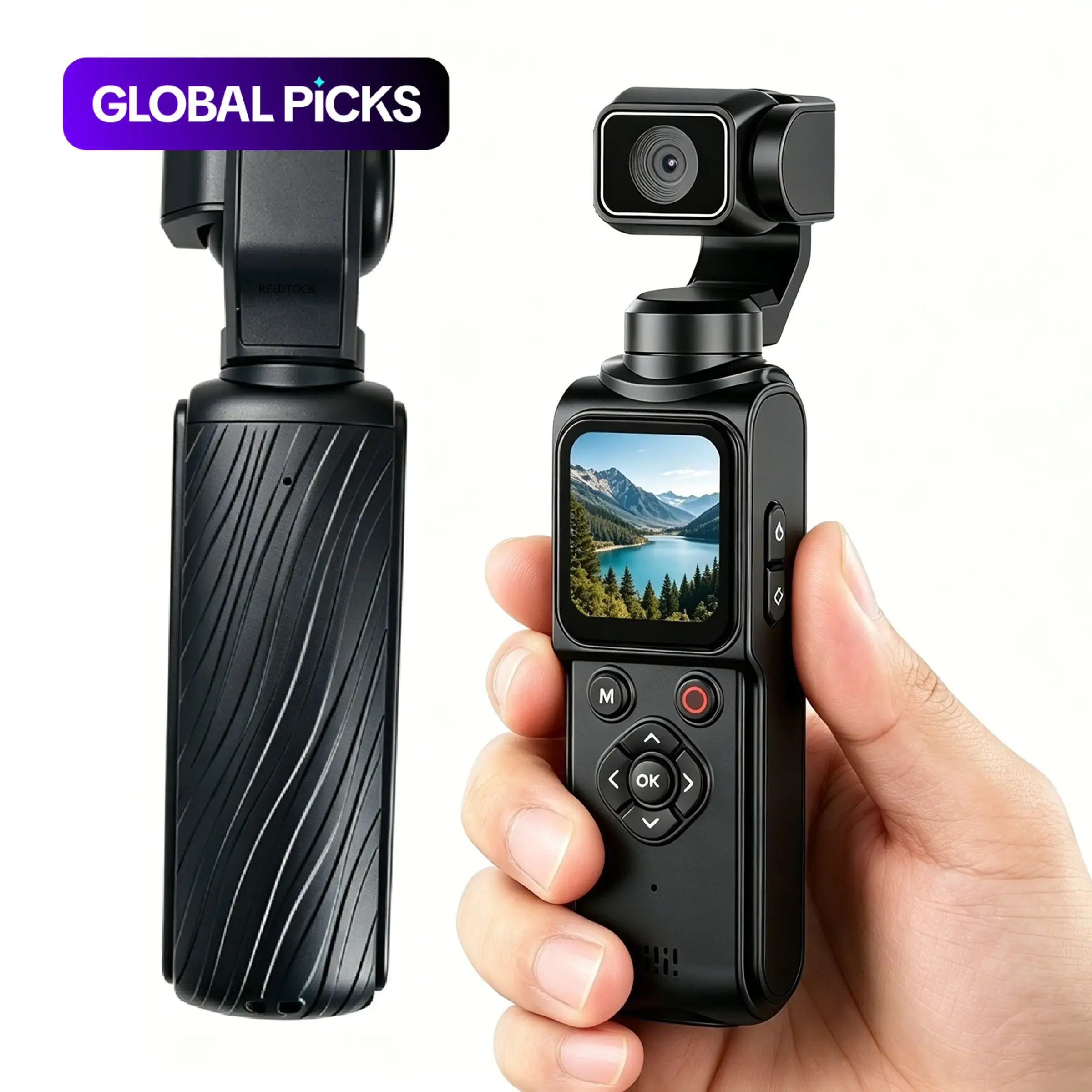 4K Handheld Gimbal Camera with 75MP Photos Wifi, Pocket Camera with 1.72'' Touchscreen, 3hr Battery, Vlogging Camera with 330° Rotating Lens,Face Tracking, Video Recording Camera, Digital Camcorder for Daily Recording Travel with 32GB Card