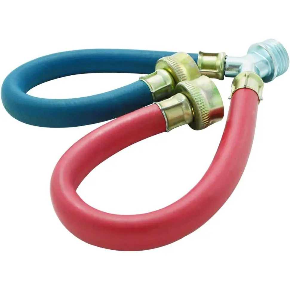 1FT Washing Machine Y Hose, Hot Cold Hose Mixer 3/4" FHT x 3/4" MHT | Combine Hot and Cold Water, For Outdoor Garden Hose, Heavy-Duty Rubber, Burst-Proof, NSF-61 & CUPC Certified