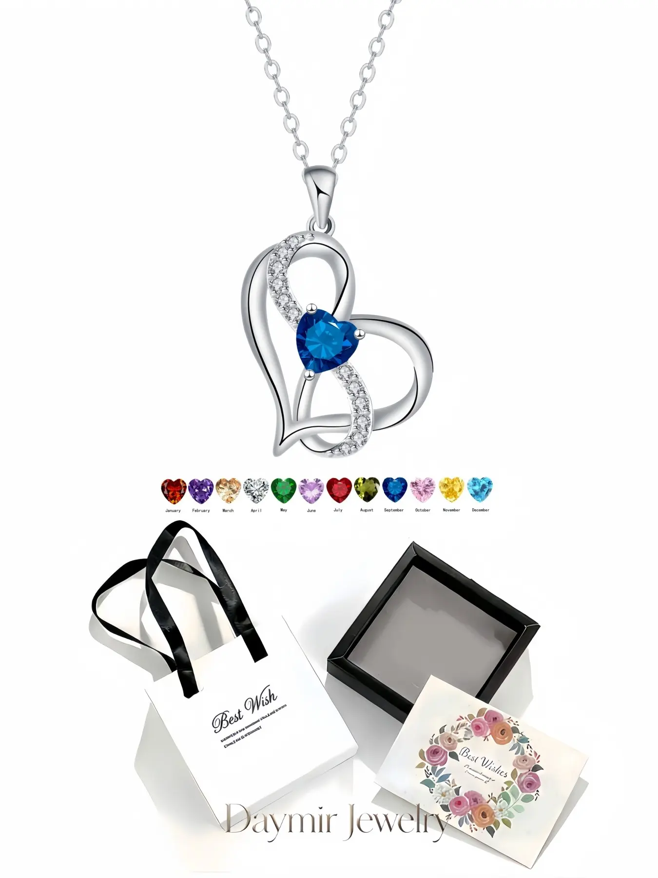 Bestseller "Double Heart Diamond Promise" Necklace, classy premium heart gem pendant for women. Comes with delicate drawer jewelry box, perfect gifts for birthdays, Mother’s Day, Valentine’s Day, Christmas and anniversaries.