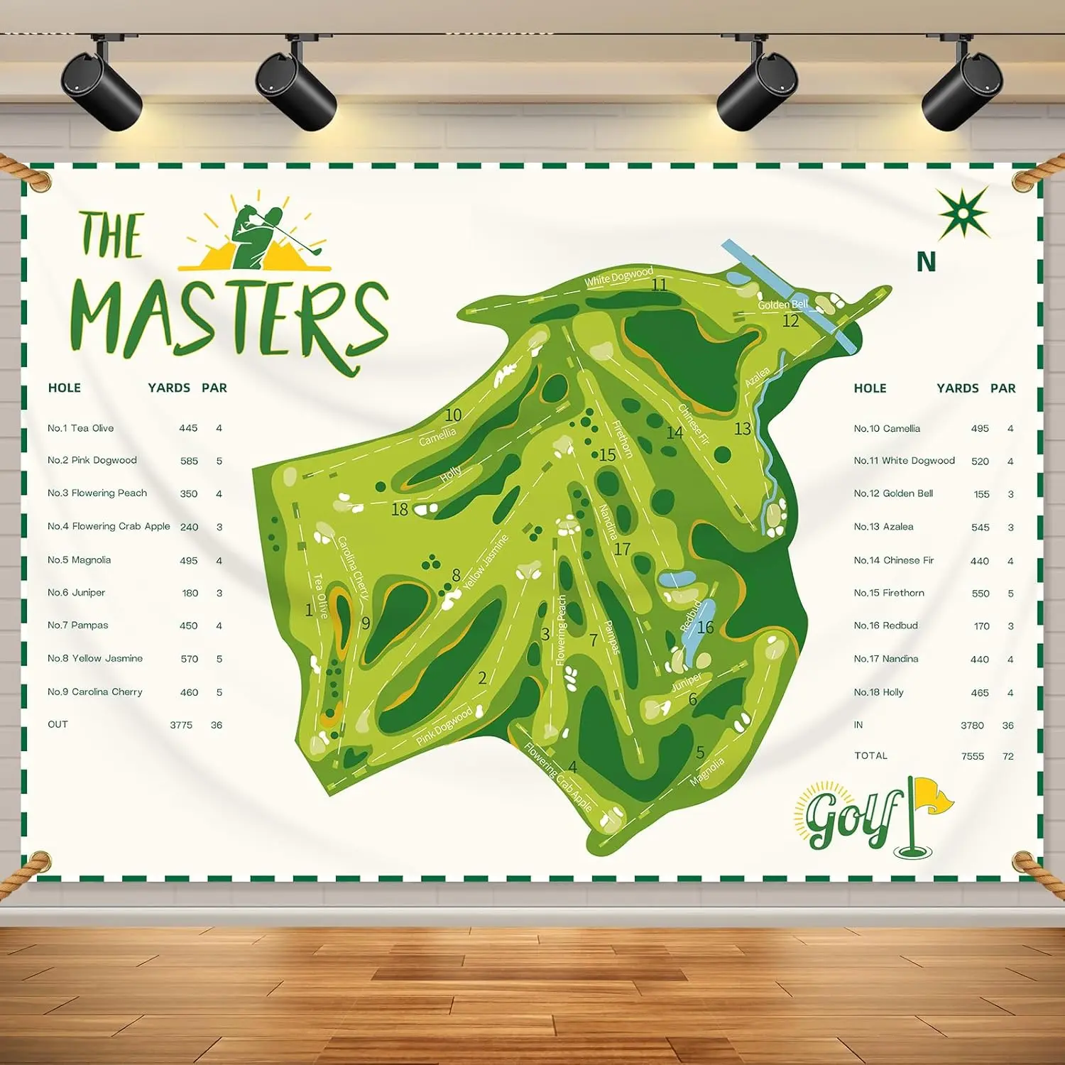 Masters Golf Party Decorations 7 X 5 Ft Masters Flag Backdrop Funny Banner Flags with 4 Brass Grommets for Indoor Outdoor College Dorm Bedroom Garage Wall House Yard Holiday Decor