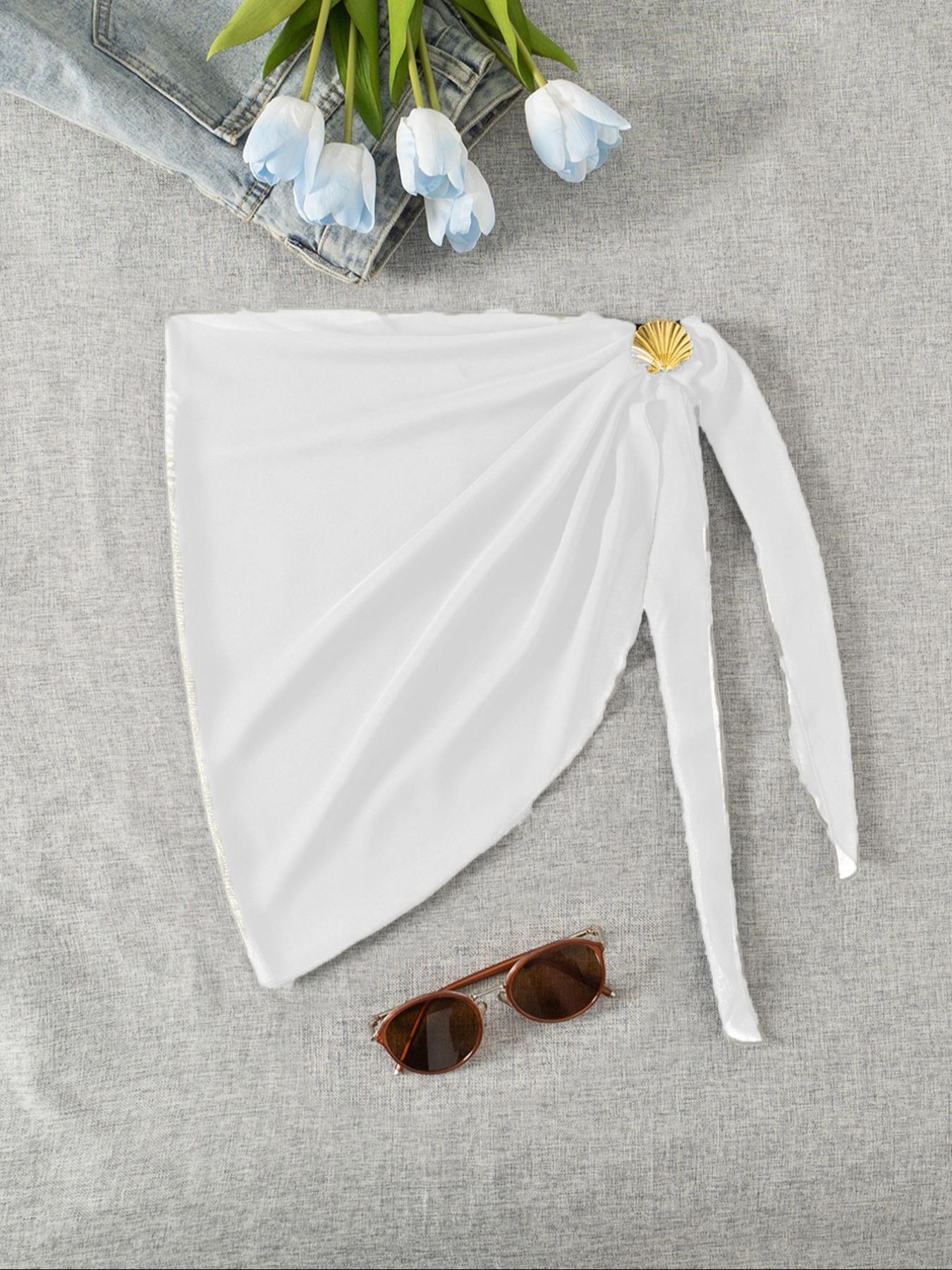 Women's Solid Color Cover Up Skirt, Casual Fashion Swimwear Bottoms for Beach Holiday Vacation, Ladies Swimwear for Summer, Swimwear Coverups, Swimsuit Cover Up, Bathing Suit Cover