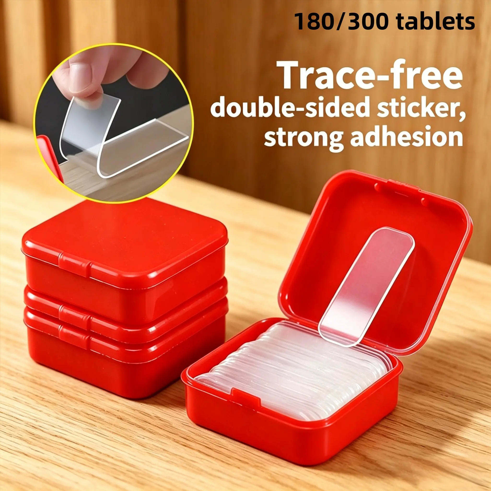 180/300pcs Transparent Nano Double-Sided Tape, Removable No-Residue, Waterproof, High Adhesion, Multi-Purpose Home & Office Use
