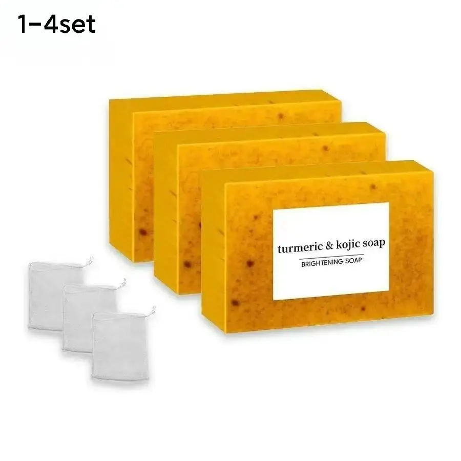 2-8PCS Lemon Turmeric Kojic Acid Soap Bar – Dark Spot Remover & Black Spot Corrector for Face & Body | Brightening Turmeric Kojic Soap for Glowin Turmeric And Kojic