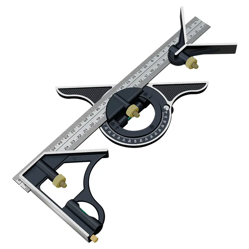 Adjustable Ruler 3 In1 Multi Combination 300mm Square Angle Ruler Measuring Set Universal Ruler Right Angle Protractor Tools Set