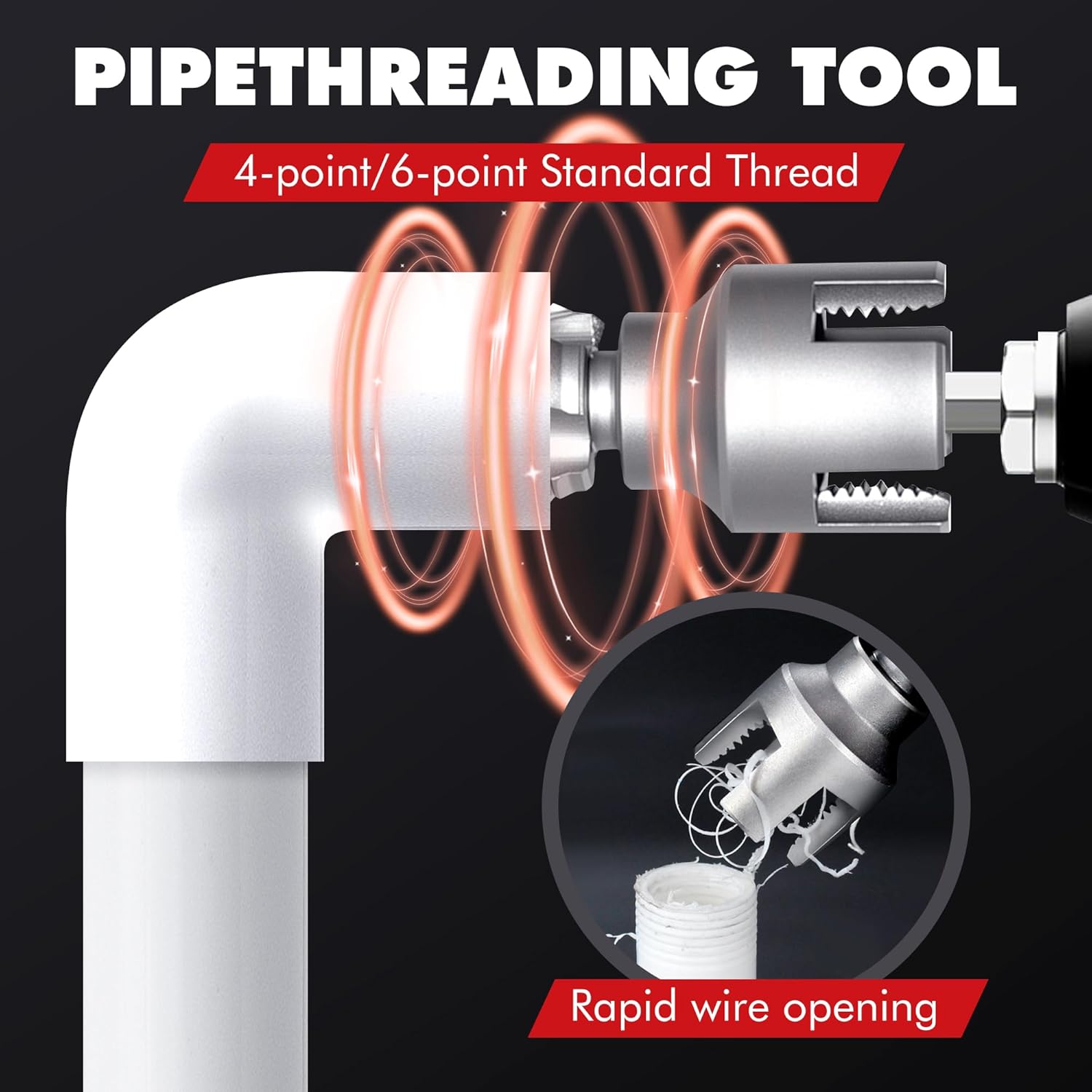 3PCS 1/2'' 3/4'' 1"  PPR PVC Pipe Thread Cutting Tool Set, Integrated Internal & External Screw Tools Upgrade for DIY Plumbing Repair, Durable Design, Pipe Threading Tool