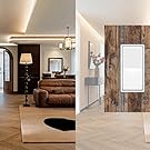 Rustic Brown Wood Grain Decorative Light Switch Cover 1 Gang Single Toggle Switch Wall Cover Device Faceplate for Bedroom 5 X 3 IN