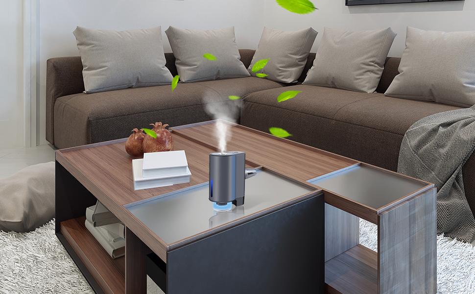 Auto-Aromatherapy Smart Car Air Freshener Diffuser with 3 Scent Options, Rechargeable Design, USB-Carger, and Easy to Install for Long-lasting Freshness. (Grey)