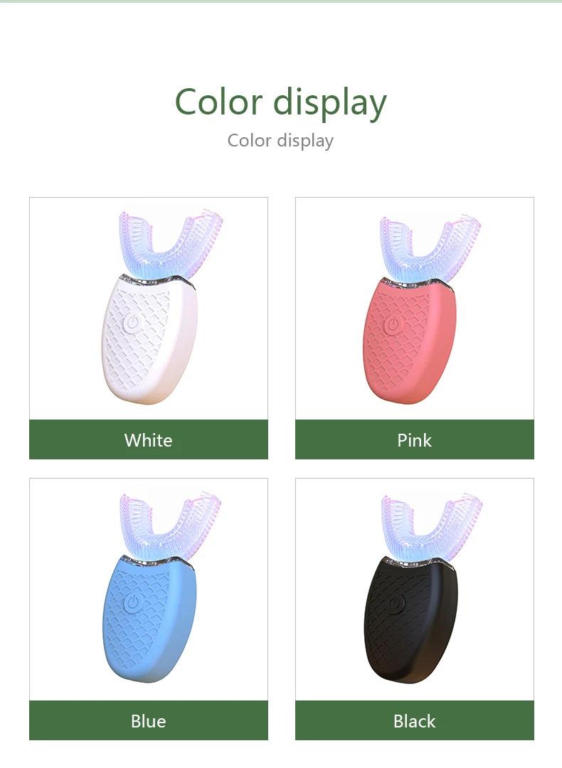 Electric Toothbrush for Adult Automatic USB Charge U-Shaped Sonic Wave Toothbrush 360 Degrees Intelligent Rechargeable Toothbrus