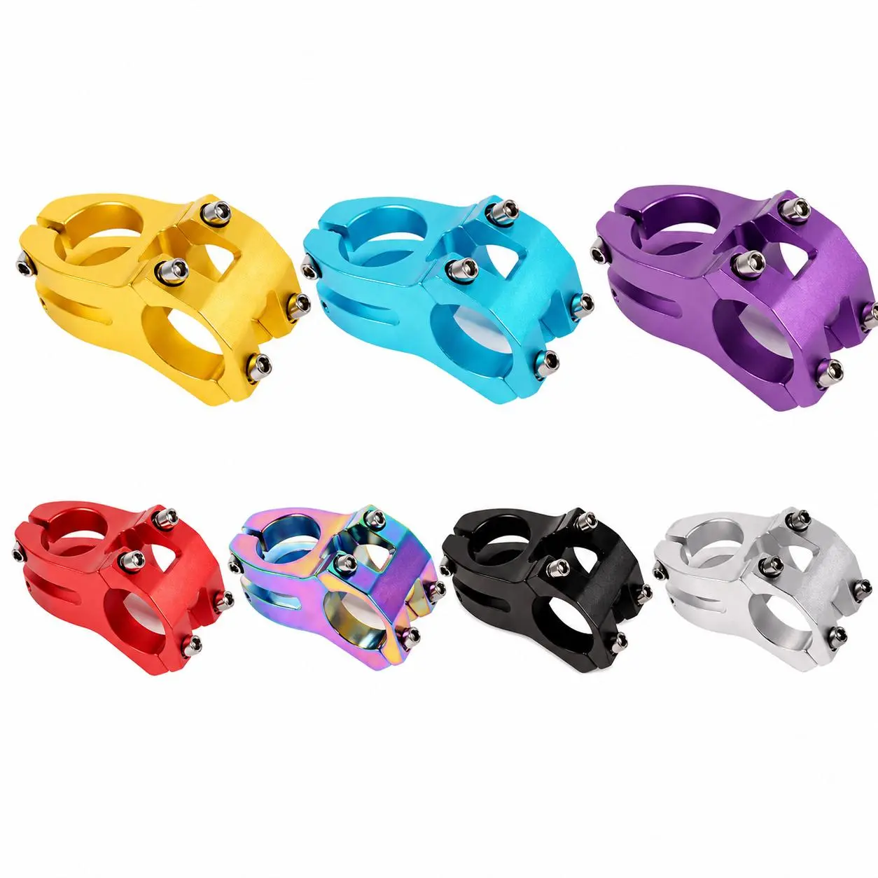 Lightweight Aluminum Alloy Mountain Bike Handlebar Stem - 31.8mm Diameter, Hollow Shape, Colorful Finish, Weight Reduction, Modern Aesthetic, Universal Fit for Road Cycling & Most Trail Bikes to Enhance Control