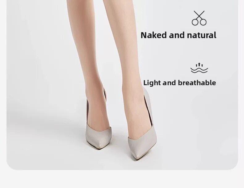 New Fashion Net Red Pineapple Pantyhose Anti-Run Tights Sheer Skin Color Invisible Spring Summer Thin Any Cut Light Leg Tights Black Socks