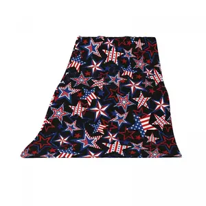 Yhmxh Patriotic Throw Blanket, Memorial Day Blankets Independence Day Fuzzy Plush Blanket, Flannel Bed Blanket USA Flag Red White Blue Stars 4th of July Throw Blanket for Couch Sofa Bed 30"x40"
