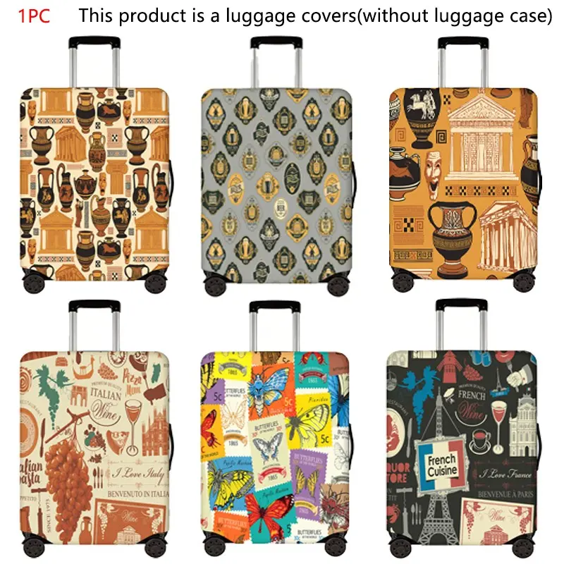 Advanced Artistic Luggage Protector, Thick Dust Cover, Durable Elastic Material, Fits 18-32 Inch Luggage, Travel Essential Accessory