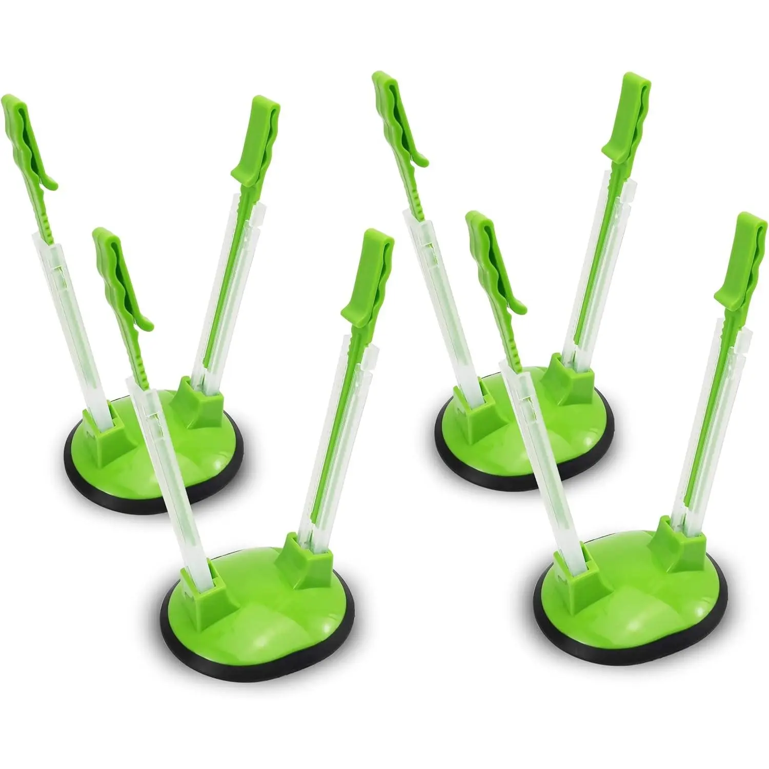 Baggy Rack Holder For  Prep/Ziplock Bag, Meal Planning/Plastic Freezer Bag Holders Stand, Green, Pack of 4-4 Pcs