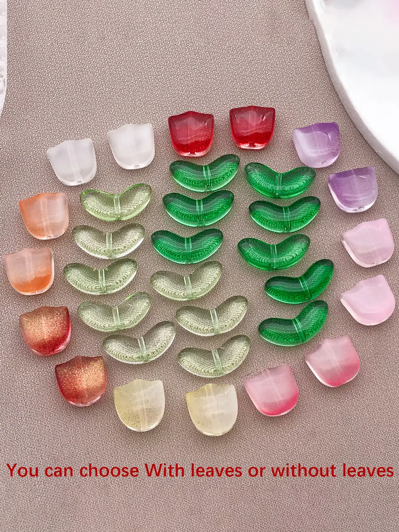 32pcs separate glazed leaves and tulips series chams pendants suitable for DIY making necklaces earrings bracelet accessories