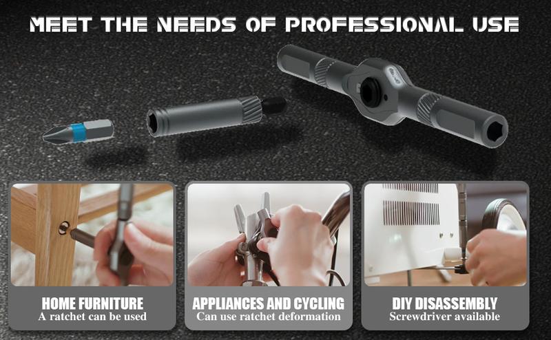 SEESE 24-in-1 Magnetic Screwdriver Kit, Precision Ratchet Screwdriver with Removable Handle, Versatile Tool for All Your Repair Needs