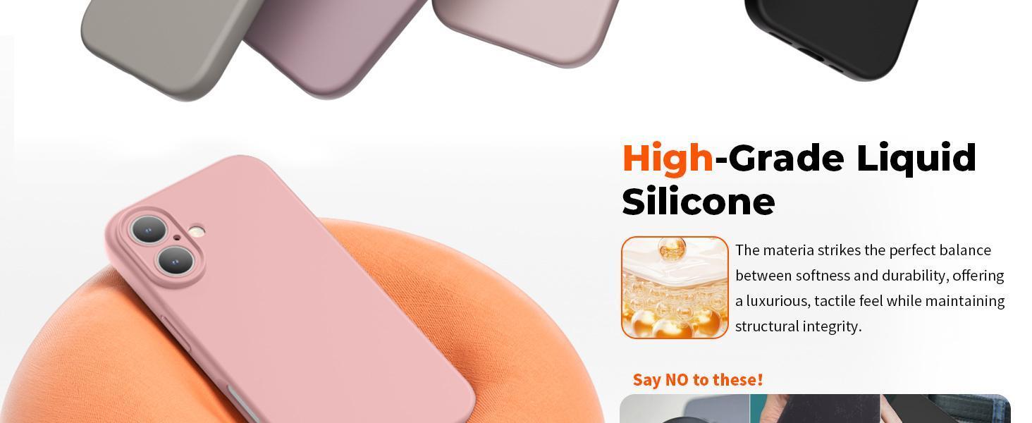 Designed for iPhone 16 Plus Case,Premium Liquid Silicone with [Soft Anti-Scratch Microfiber Lining][Upgraded Camera Protection] Slim Shockproof Phone Case for Men Women Girls,Rose Pink