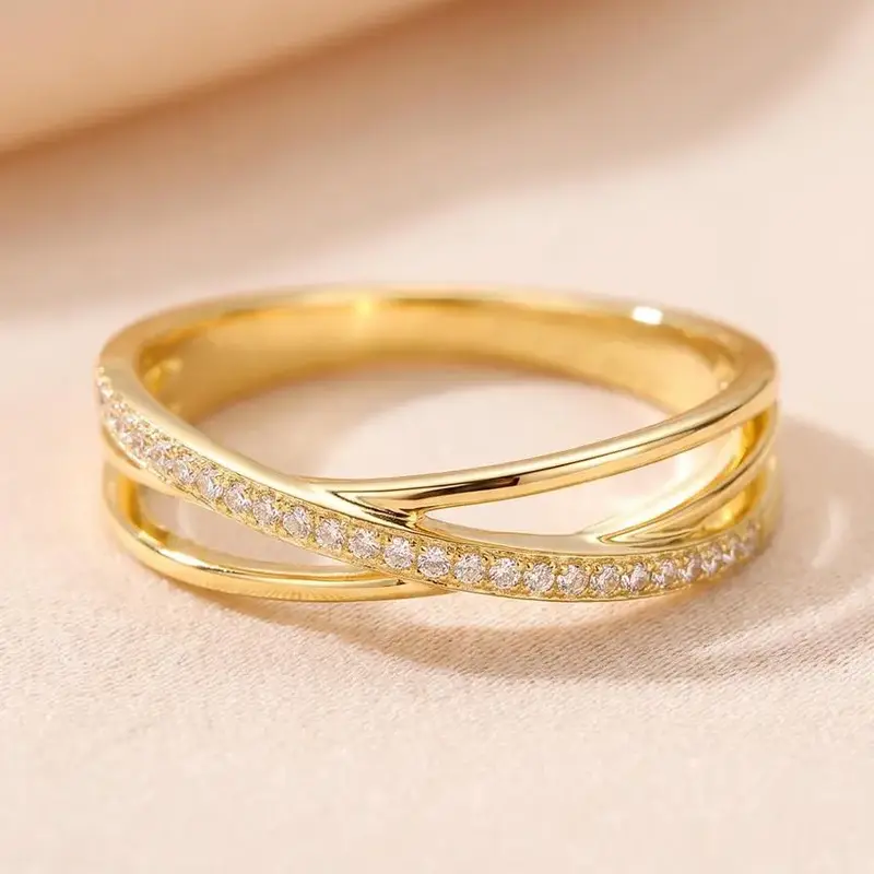 Elegant Rhinestone Decorated Copper Ring, All-match Hand Accessories for Daily & Party Decoration, Exquisite Jewelry for Wedding Engagement Bridal Gift, Elegant Fashion Rings