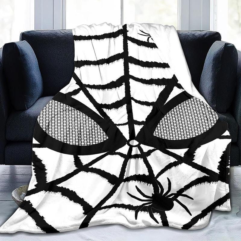 Spider Web Pattern Blanket, Soft Warm Throw Blanket, Cool Bedroom Bedding Blankets, Air-conditioned Room Blanket, Warm Nap Blanket for Home Office Travel-280GSM