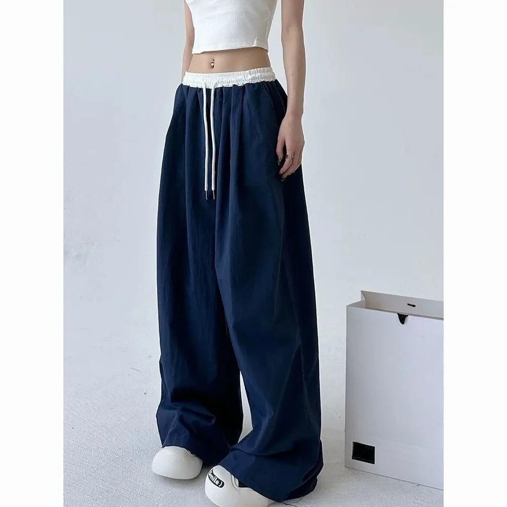 High Street Women's Wide Leg Pants Drawstring Y2K Gothic Hip Hop Lady's Cargo Pants Hotsweet Matching Female Trousers Summer New