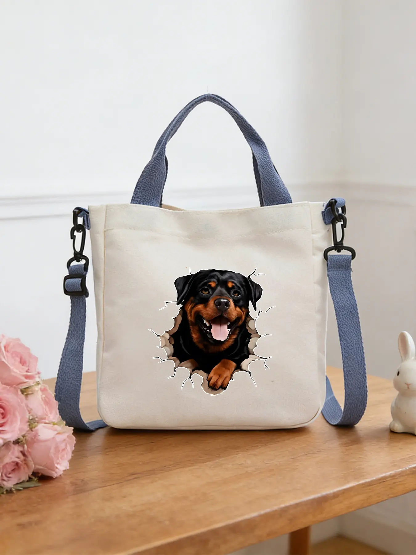 Rottweiler Pattern Crossbody Bags, Shoulder Bags, Handheld Shopping Bags, Cosmetic Bags and Tote Bags, Ideal for Daily Shopping and Commuting, Trendy Fashion Items and Perfect Gifts.