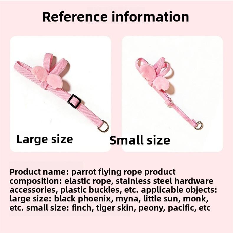Parrot Flight Training Leash, Back Strap Wing Harness with Elastic Bungee Rope, Outdoor Walking Lead for Small Parrots, Escape-Proof Bird Leash for Budgie Cockatiel Lovebird Squirrel-proof Metal Feeding Station Cage Stand