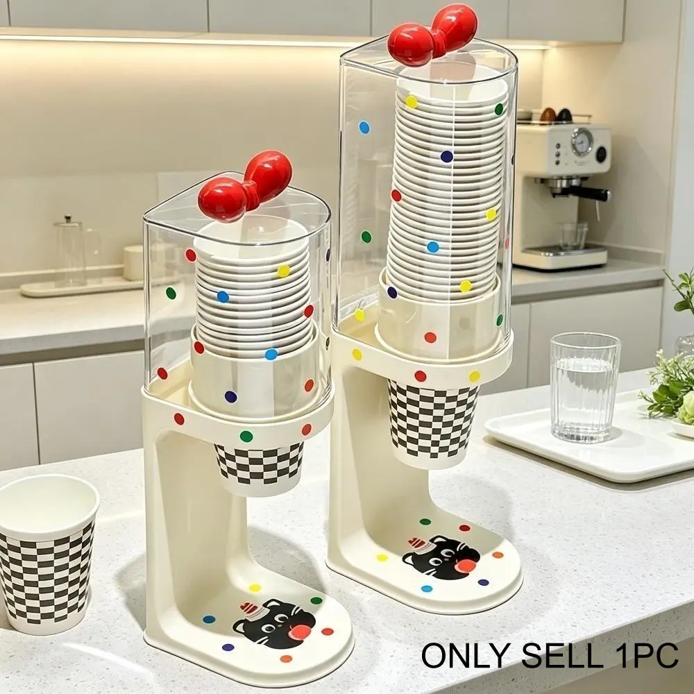 Water Cup Dispenser, Modern Water Dispenser Disposable Cup Holder Rack Flat Bottom Cups, Pull Type Paper Water Cup Dispenser