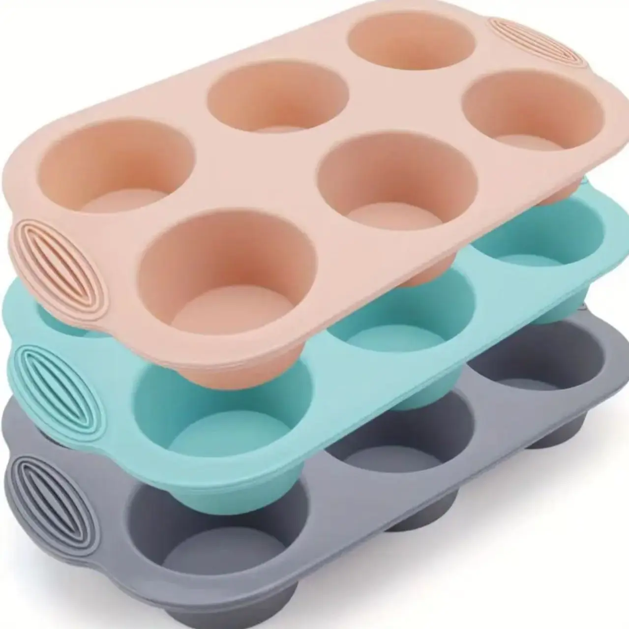Silicone Donut Baking Mold, 6-Cavity Floral & Swirl Design, Modern Baking Tool, Sweet Treats Maker, Kitchen Accessories, Bakeware