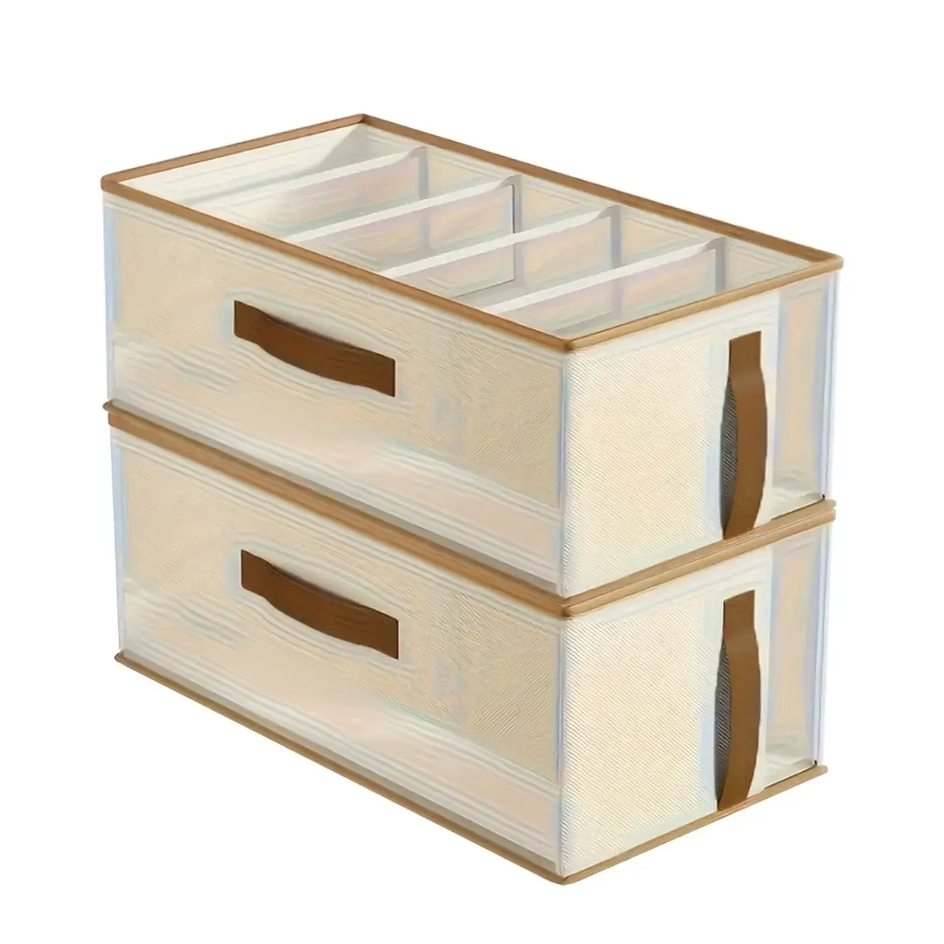 2-Piece Clothing Storage Box, Underwear Organizer, 5-Tier Multi-Layer, Foldable, Stackable, No Lid, Home Closet, Bed Bottom, Clothes Bag Organizer, Storage Bins