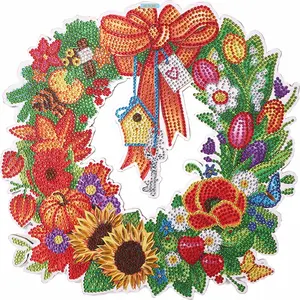 2D FLAT5D DIY Rhinestone Drawing Garland Art Craft Double-Side Crystal Garland Mosaic Kits Handmade Cute for Easter Festival Door Wall DecorationSpark Your Inner Artist: DIY Diamond Painting Kits for Creative Joy & Stunning Art!