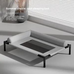 All-Season Elevated Dog Bed, Raised Pet Cot with Breathable Mesh, Removable Washable Cover, Indoor Outdoor Dog Bed, Cooling Off The Ground Pet Bed for Small Medium Large Dogs and Cats